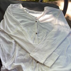 White Button-Up Cardigan